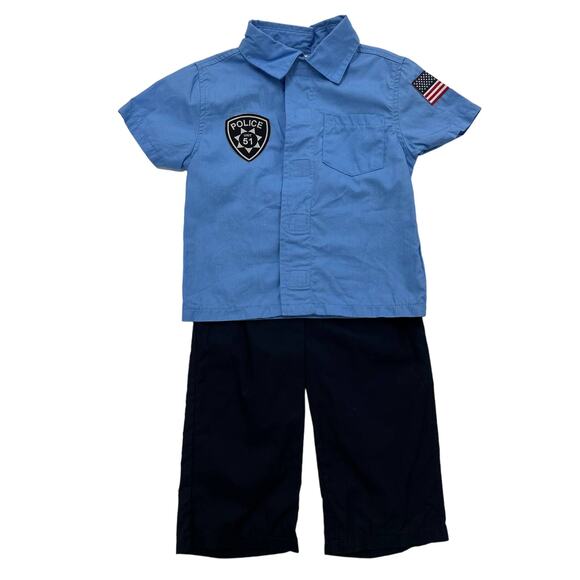 Gymboree Unisex Police Officer Halloween 2 Piece Costume 12-18m - Picture 1 of 4